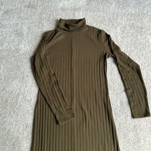 H&M maxi turtleneck dress. Olive green